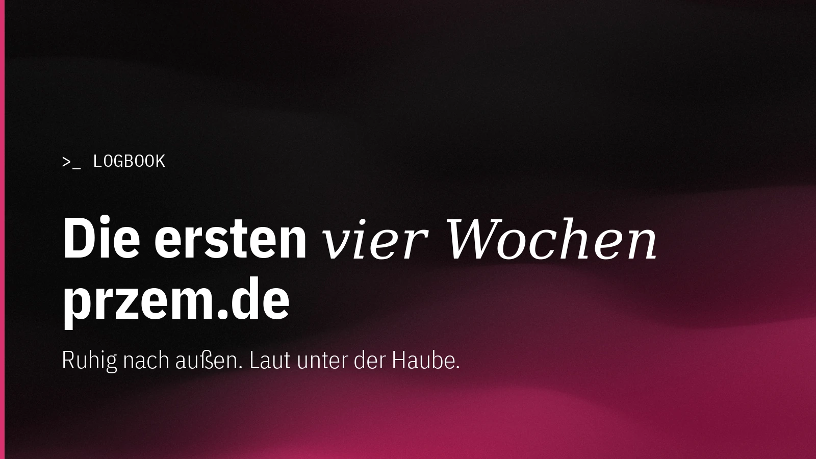 Logbook: die ersten vier Wochen nach dem Launch von przem.de